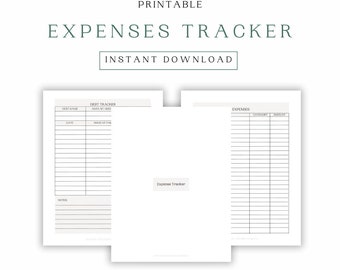 Printable Expense Tracker and Debt Tracker | Financial Planner | Budget Planner