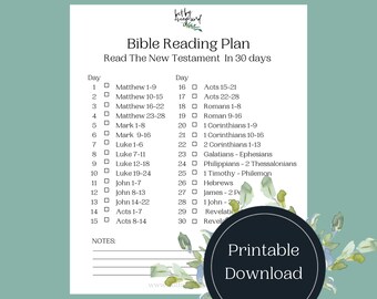 Bible Reading Plan | The New Testament in 30 Days | Daily Bible Reading Plan | 30 Days Bible Reading