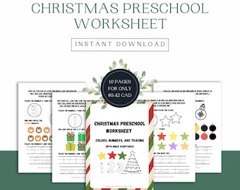 Simple Christmas Preschool Worksheet | with Bible Scriptures | Christmas Activity Pages for Preschoolers | Toddler worksheets