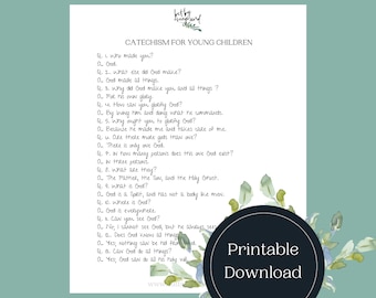 Catechism For Young Children | Printable Kids Catechism | An Introduction | Reformed Theology