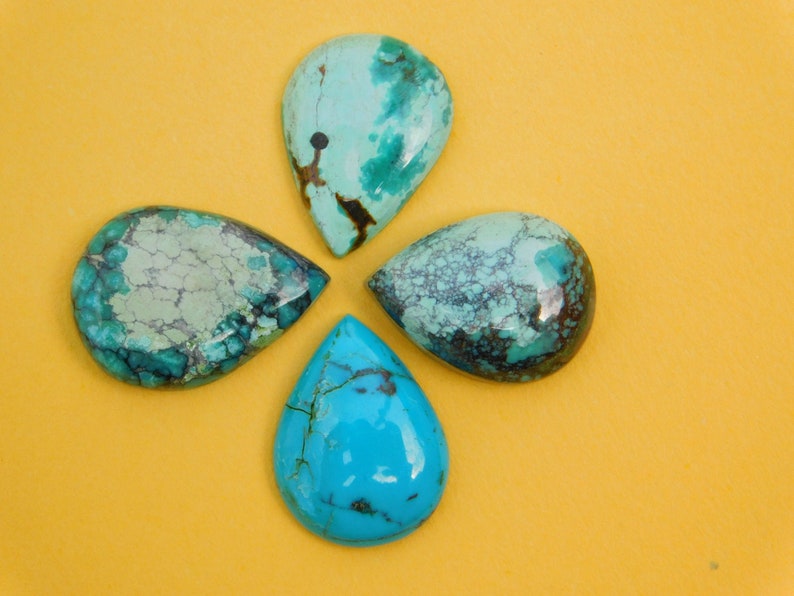 43.05 Cts 25X34X07 MM 100/% Natural Top Quality Designer Tibet Turquoise Pear Shape Gemstones