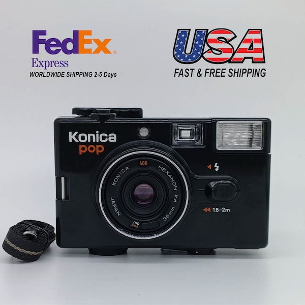 konica pop 35mm film camera 35mm film konica lens F4 36mm vintage camera konica EFJ fully tested s/n 2276932