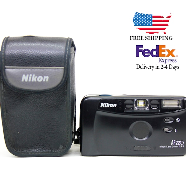 nikon AF220 35mm film camera Auto-focus 29mm lens Compact camera point and shoot