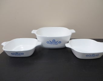 Vintage Corning Ware Blue Cornflower Petite Pans