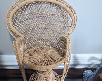 Small Vintage  Wicker Peacock Chair