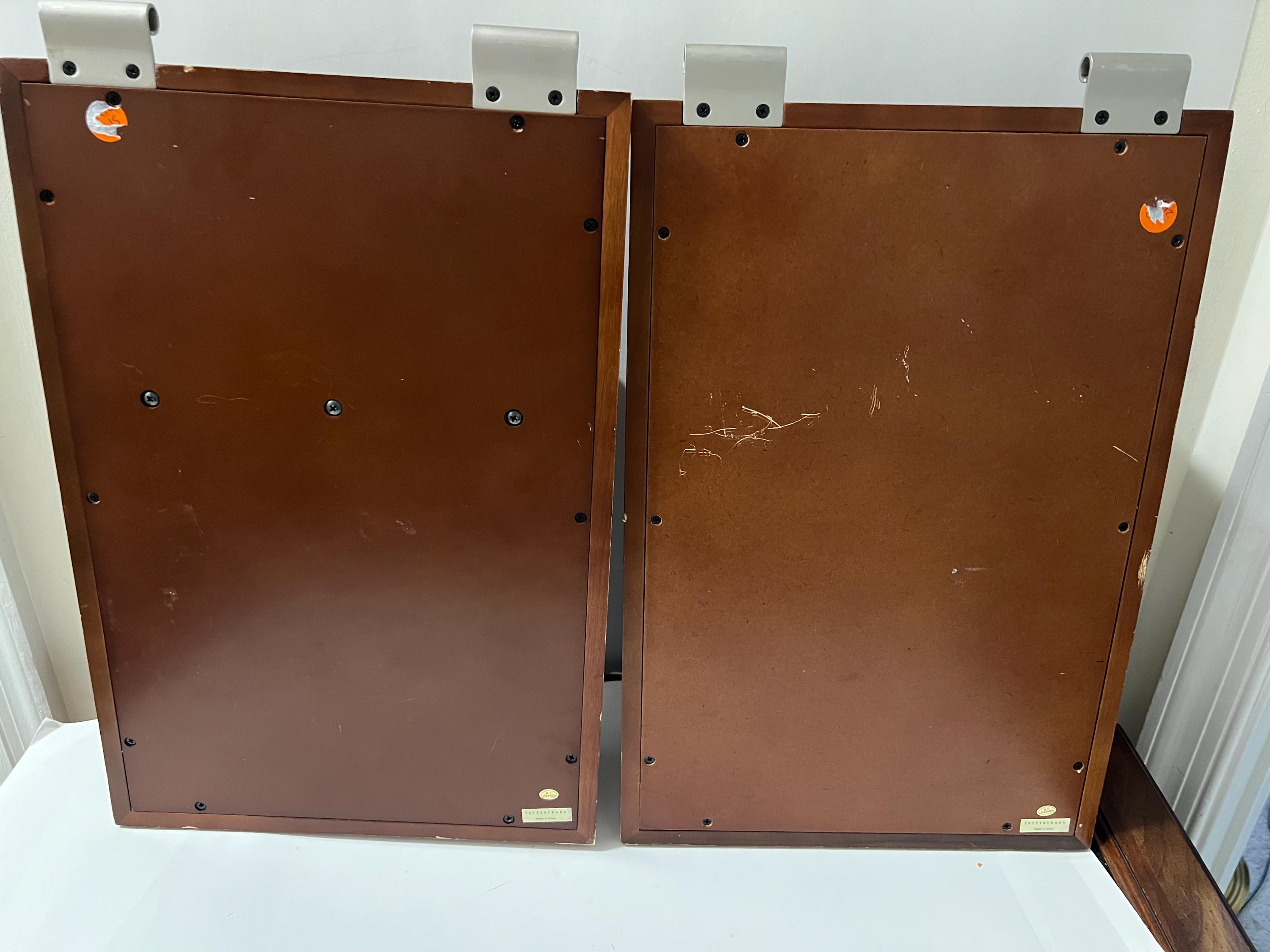 Vintage Pottery Barn Wall-mounted Organizers - Pair of Wooden