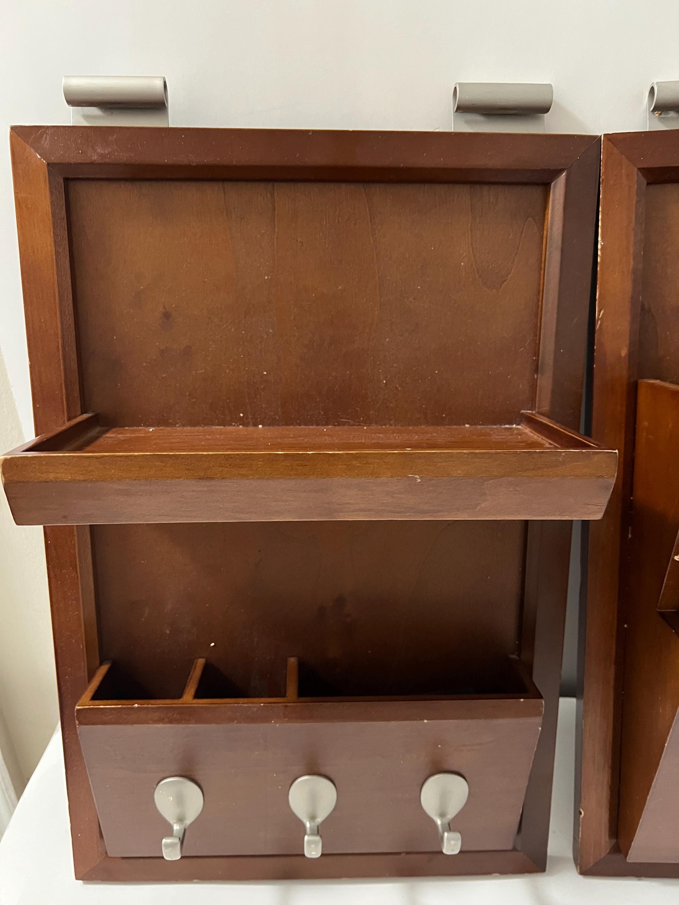 Vintage Pottery Barn Wall-mounted Organizers - Pair of Wooden