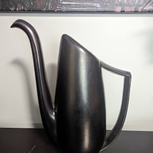 Vintage Metallic Dark Brown Ceramic Pitcher
