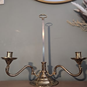 Vintage Adjustable 2 Arm Serpentine Candelabra Baldwin Brass Candle Holder