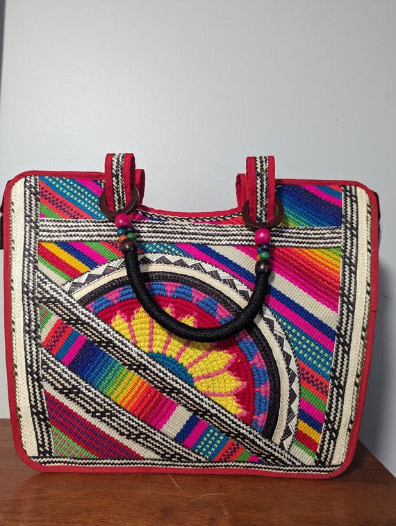 Hand Woven Colorful Tote Bag