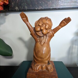 Vintage Wood Curved &quot;I love you this much&quot;, Unique Wood Curved