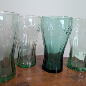 Coca-Cola Glasses from 1990's, Vintage Coca-cola Glasses, Coca-Cola Collectibles, Set of 4