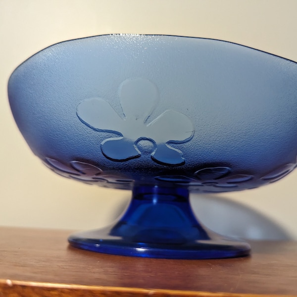 Vintage Cobalt Blue Glass Bowl