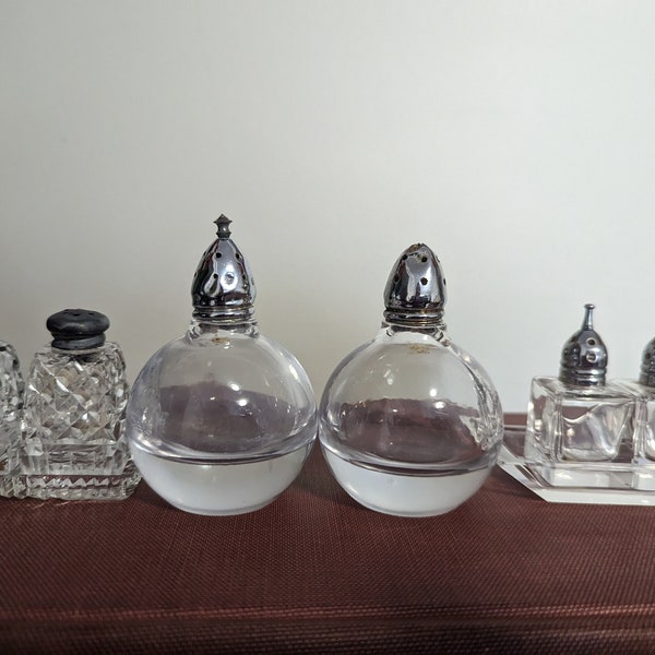 Miniature Glass Salt and Pepper Shakers, Price Per Set