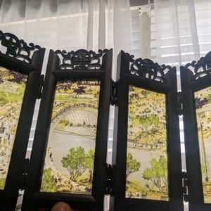 Vintage Mini Chinese Folding Screen Panel