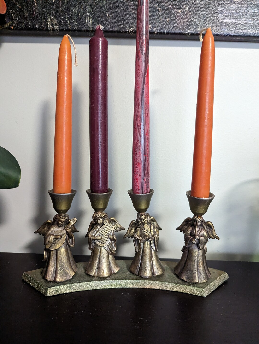 Vintage Hallmark Angels With Instruments Candleholders - Etsy
