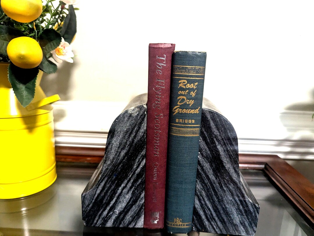 Pair of Gray Marble Bookends - Etsy
