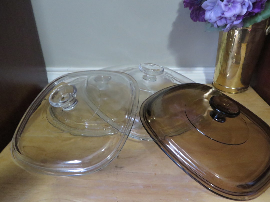 Corning Ware Replacement Lids, Vintage Pyrex Lids , Clear Glass Lids