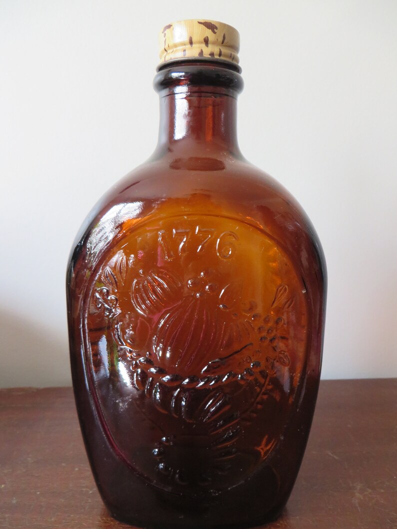 Vintage Brown Bottle Log Cabin Syrup Vintage 1776 Etsy