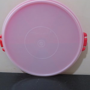 Vintage Tupperware Party Susan Divided Serving Tray & Lid; veggies, large, round, buffet, storage