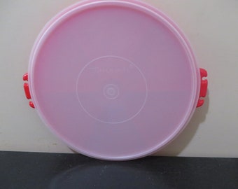 Vintage Tupperware Party Susan Divided Serving Tray & Lid; veggies, large, round, buffet, storage