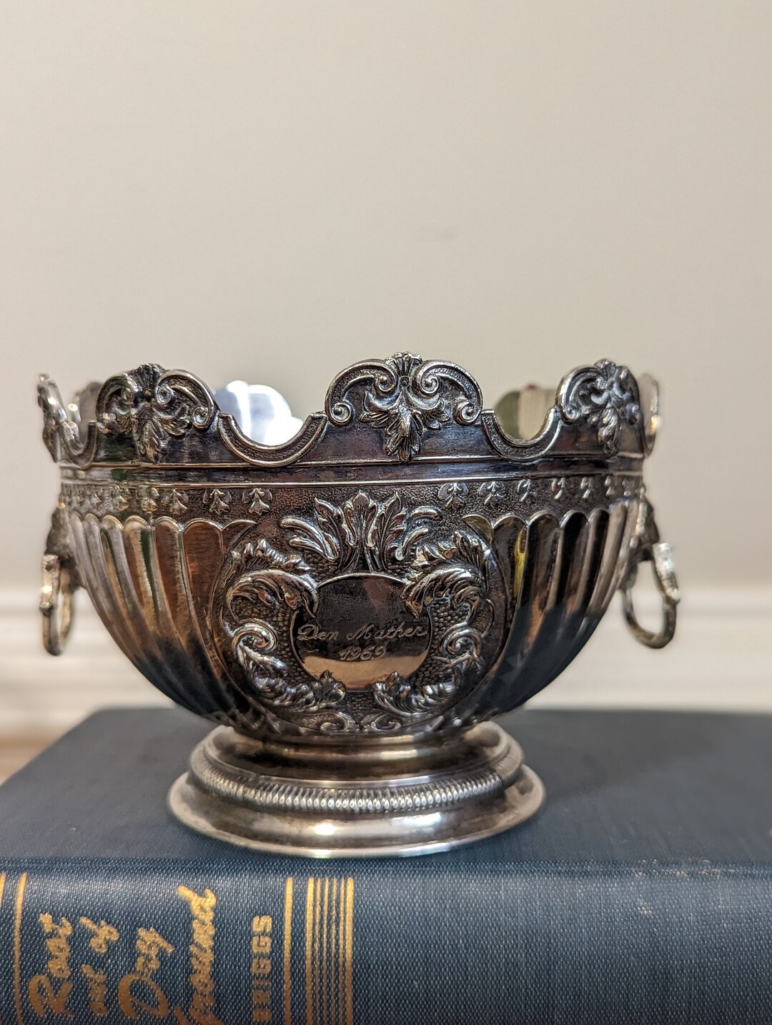 Vintage Silver Plated Decor Bowl Lion Handles Footed Bowl Etsy