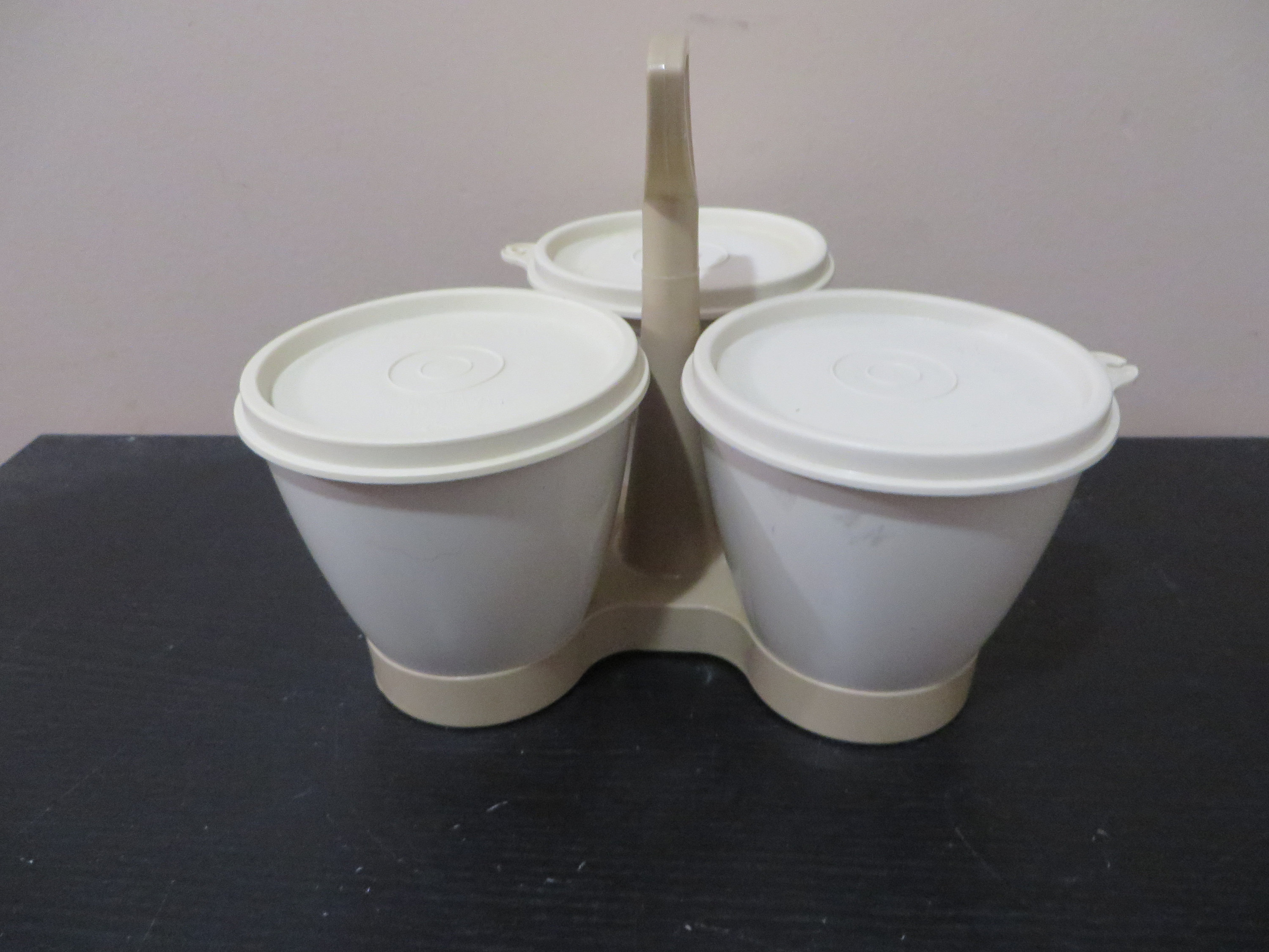Tupperware Blossom Table 4-Bowl Condiment Server with Lids