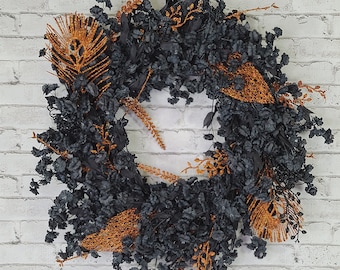 Halloween elegance front door wreath, Halloween decor