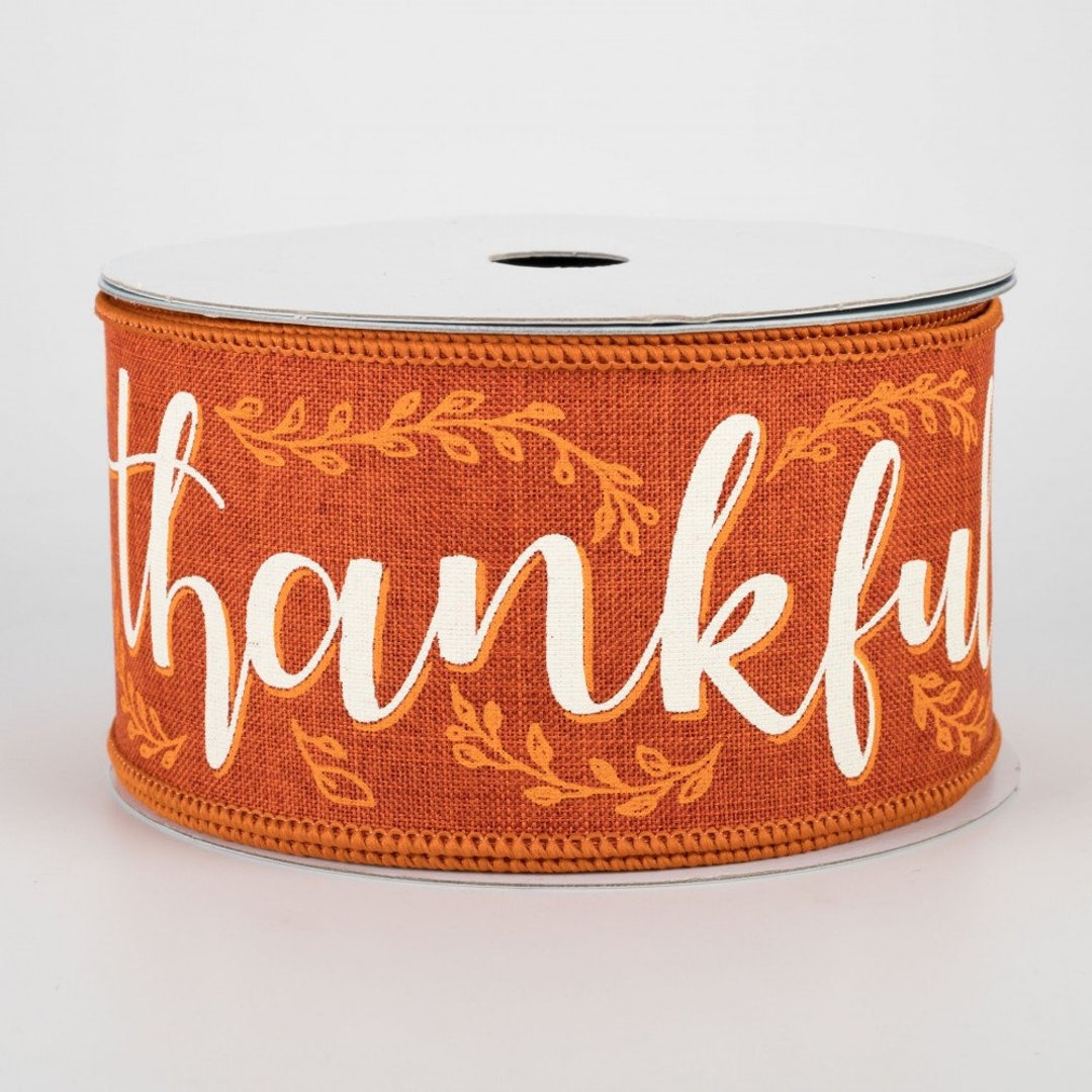 Happy Fall Ribbon Fall Ribbon, Thankful Ribbon: Rust, 8 Yards - Etsy