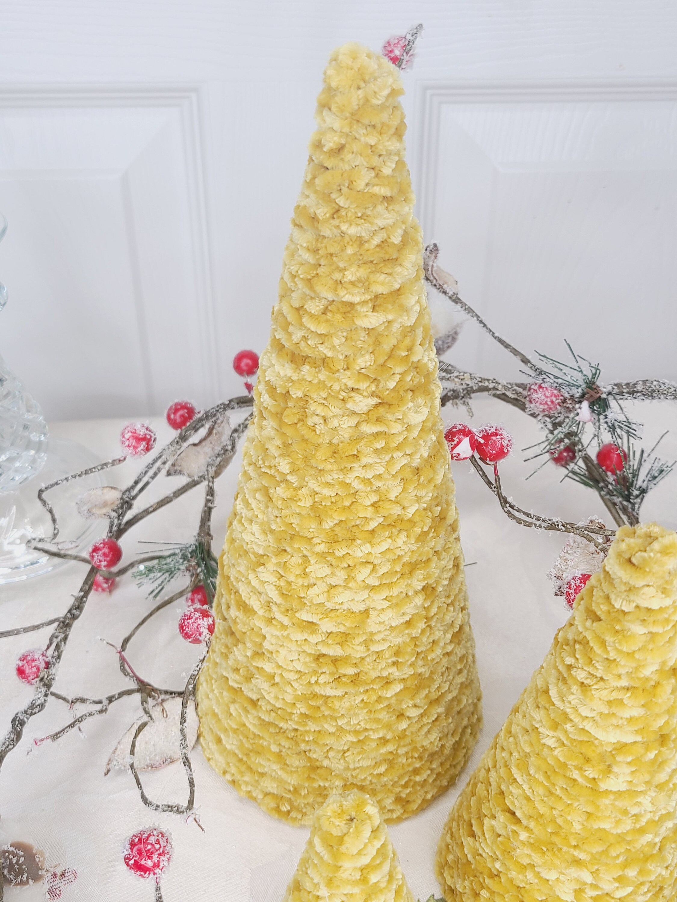 Gold Velvet Trees, Set of 3, Table Decor - Etsy
