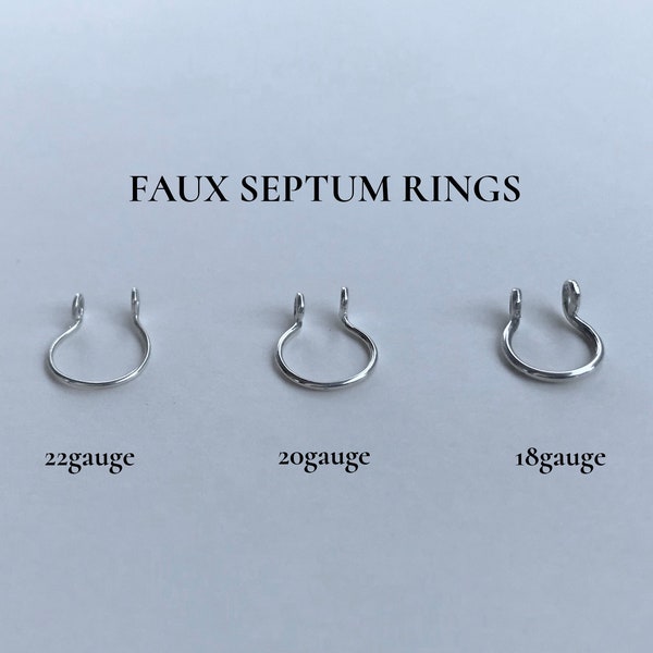 Fake Septum Ring - Kunst Septum Ring in Sterling Silber - Festival Body Schmuck