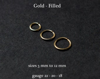 Kleine gouden ring hoepel, neus piercing ring eindeloze hoepel 3mm 4mm 5mm 6mm 7mm 8mm 10mm