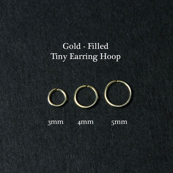 Gold Nose Ring 22g 20 Gauge Nose Ring, Nose Piercing Ring Endless Hoop 3mm 4mm 5mm 6mm 7mm 8mm 10mm