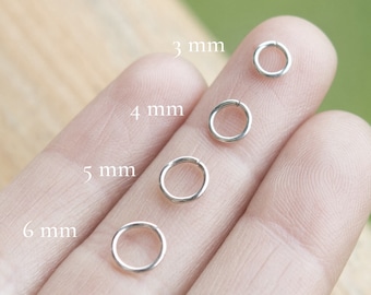 Tragus Piercing Hoop, 3mm bis 12mm Continuos Ohrring Sterling Silber Mini Hoop, Dünne Hoop, Alltägliche Ohrringe