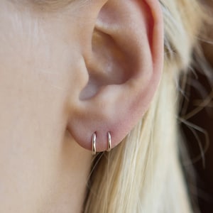 18 Gauge Very Tiny Mini Earring Hoops Handmade, 4mm Sterling Silver Earrings, 5mm Continuous Hoop Sterling Silver