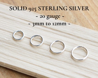 925 Sterling Silber Mini Dünne Hoop Ohrringe - 20 gauge - 3mm 4mm 5mm 6mm 7mm 8mm 9mm 10mm 11mm 12mm