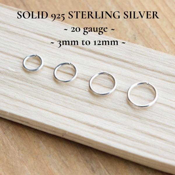 925 Sterling Silver Mini Thin Hoop Earrings - 20 gauge - 3mm 4mm 5mm 6mm 7mm 8mm 9mm 10mm 11mm 12mm