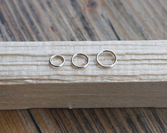 Very Tiny Mini Earring Hoops Handmade, 4mm Sterling Silver Earrings, 5mm Continuous Hoop Sterling Silver