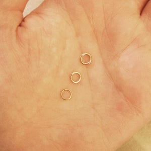 Piccoli orecchini a cerchio in oro, mini cerchio da 3 mm, 4 mm, 5 mm, piercing all'orecchio minimo, cerchi semplici