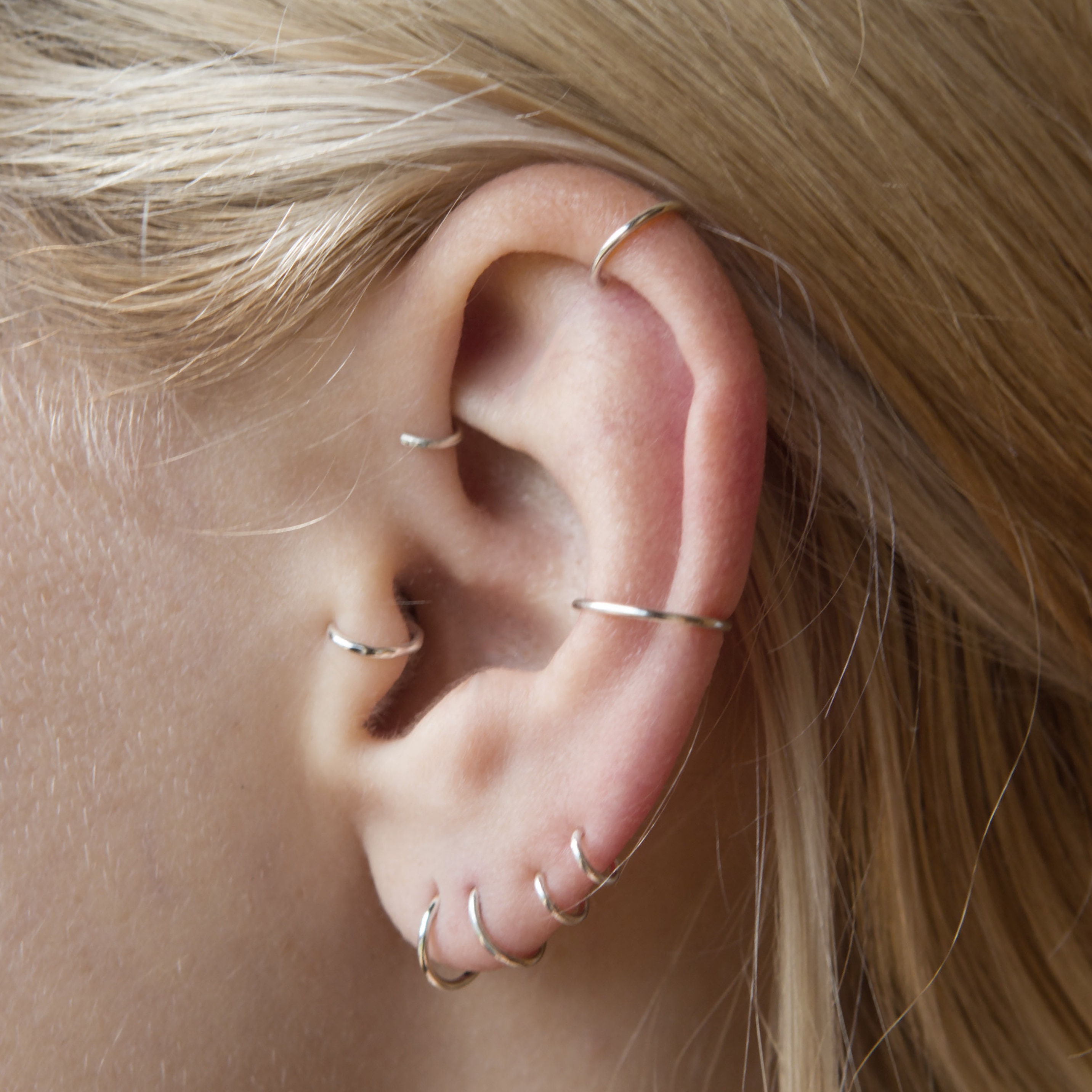 Tragus piercing hoop 3mm to 12mm continuos earring Sterling Etsy