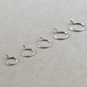 Faux Nose Ring in Sterling Silver Festival Body Jewelry Fake Nose Ring image 8