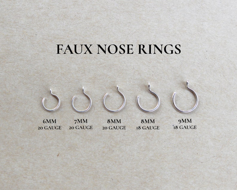 Faux Nose Ring in Sterling Silver Festival Body Jewelry Fake Nose Ring image 2
