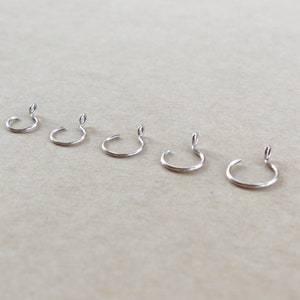 Faux Nose Ring in Sterling Silver Festival Body Jewelry Fake Nose Ring image 7
