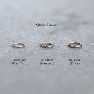 Orecchini a cerchio sottili minimalisti in oro riempito, anello per cartilagine in oro, anello per il naso, anello in oro extra sottile 22 g, 20 g, 18 g, 16 g