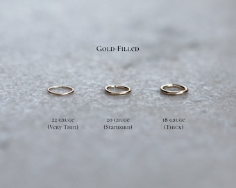 Minimalist Gold-Filled thin Sleeper Earrings, Cartilage Hoop Gold Lip Ring, Nose Ring, Extra Slim Gold Hoop 22g 20g 18g 16g