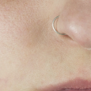 Faux Nose Ring in Sterling Silver Festival Body Jewelry Fake Nose Ring image 3