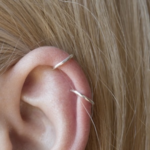 HELIX HOOP Mini orecchino regolabile in argento sterling, polsino per orecchino senza piercing, piercing finto all'elica, gioielli per il corpo, regali per la fidanzata