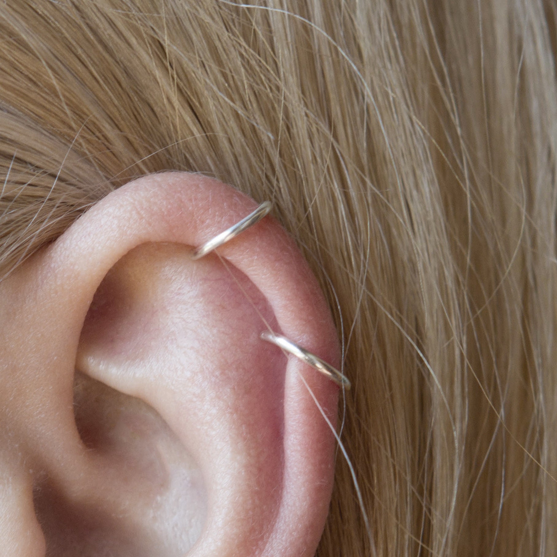 Sterling Silver Helix Ear Cuff: Adjustable Fake Piercing