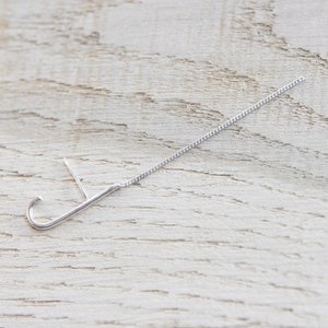 Bouton de manchette minimaliste à un lobe en argent sterling avec chaîne image 6