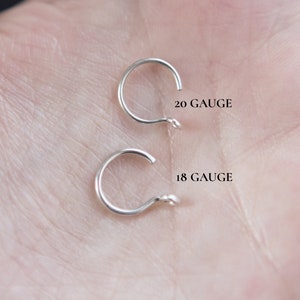 Faux Nose Ring in Sterling Silver Festival Body Jewelry Fake Nose Ring image 4